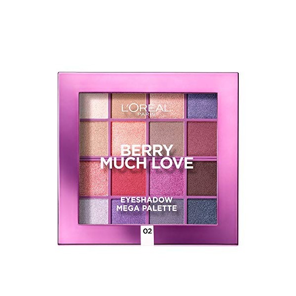 LOréal Paris Méga Palette Ombres à Paupières, Berry Much Love, 17 g