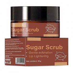 20 G de Gommage pour les Lèvres au Sucre Brun, Gommage Doux pour les Lèvres Exfoliant Hydratant éclaircissant