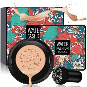 CC Cream, Mushroom Head Air Cushion, BB Cream, Fond de Teint Liquide Hydratant Longue Durée Correcteur Naturel Éclaircissant 