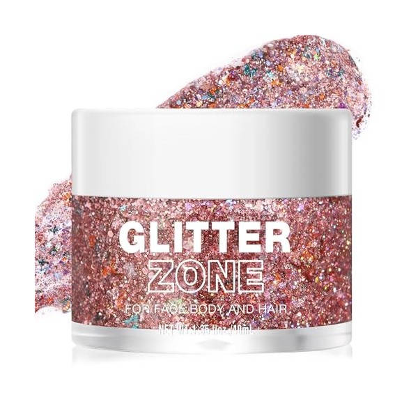 Paillettes Visage 40ml Glitter Body Gel Maquillage Festival Paillette pour Cheve Gel Paillettes Corps