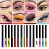 Ensemble deye-liner liquide mat, 16 couleurs imperméables à haute pigmentation colorée mat et métal coloré ensemble de stylo