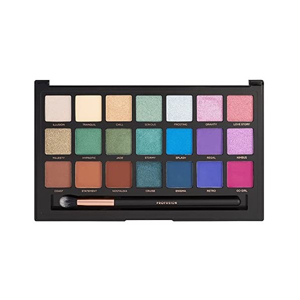 Profusion Cosmetics Collection de 21 Palettes Dombres à Paupières et Pinceau, Wanderlust