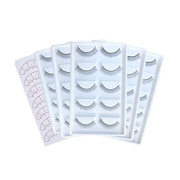 Cils de pratique pour extensions de cils, 25 paires de cils de formation Bandes de cils de pratique pour extensions de cils a