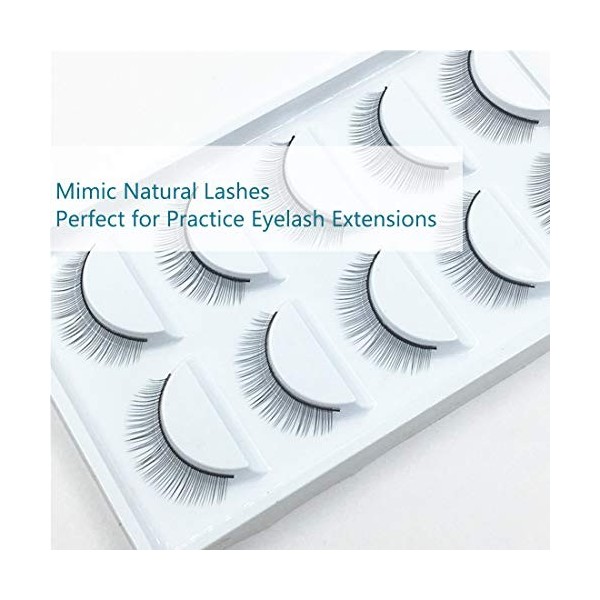 Cils de pratique pour extensions de cils, 25 paires de cils de formation Bandes de cils de pratique pour extensions de cils a