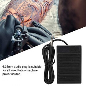 Tattoo Foot Pedal & Clip Cord - Black Square Footpedal for Power Supply