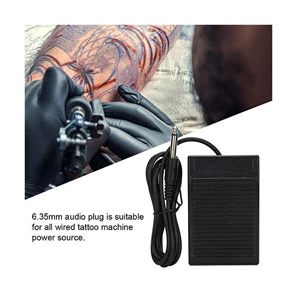 Tattoo Foot Pedal & Clip Cord - Black Square Footpedal for Power Supply