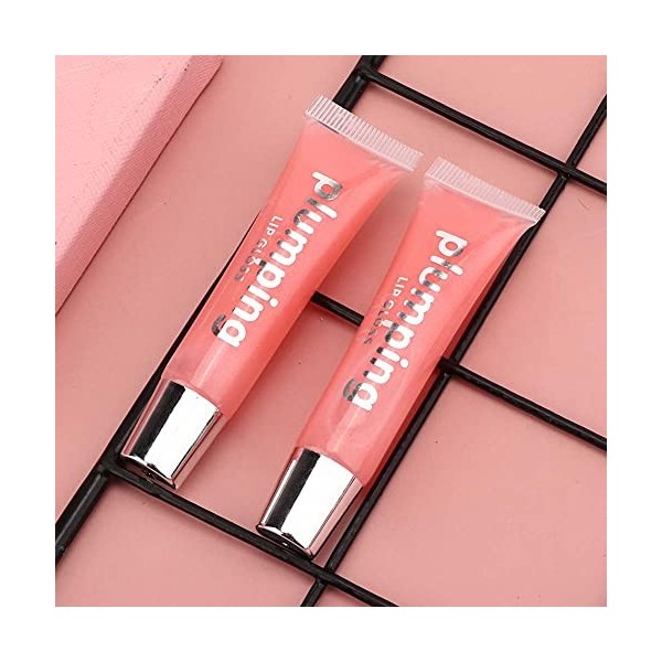 Lipgloss,ANGGREK Lip Plumper Lip Gloss 2Pcs Lip Plumping Serum Lip Gloss Maquillage Lipgloss Long Lasting Glitter Lipstick Vi