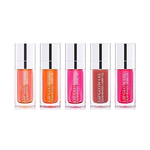 Ocobetom Lip Glow Oil Huile de Soin des lèvres Brillant à lèvres repulpant Formule Non Collante Huile pour Les lèvres Rouge à