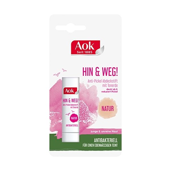 Aok Lot de 3 sticks correcteurs anti-boutons avec argile, Naturel