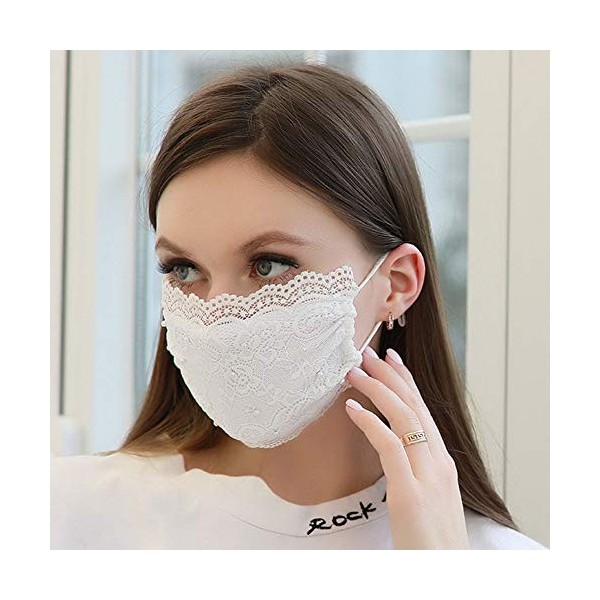 TseenYi Masque de dentelle de mode avec couverture de voile de perle masque facial décoration Sexy masque de bijoux pour femm