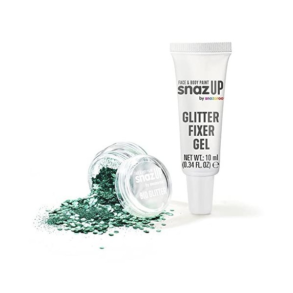 Snazaroo Kit de paillettes bio bleu ciel, 5 g, gel fixateur pour le visage, le corps et les travaux manuels Maquillage