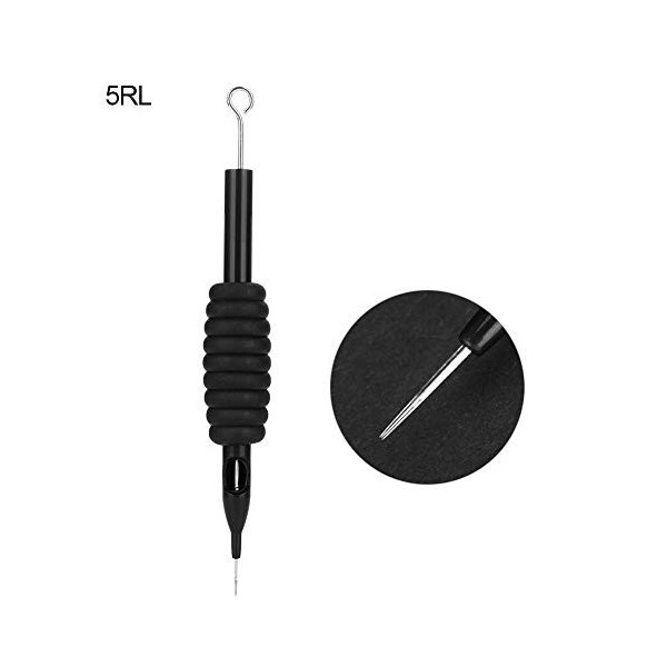 Aiguille de tatouage, outils stériles jetables de maquillage de poignée de silicone de 5PCS / Set stérile de maquillage 5RL 