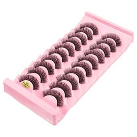 FRCOLOR Lot de 10 paires de faux cils bouclés en fibre 7D Russie