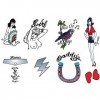 costumebase Ensemble de tatouages ​​de déguisement Deluxe Amy Winehouse de 9 Goth temporaire