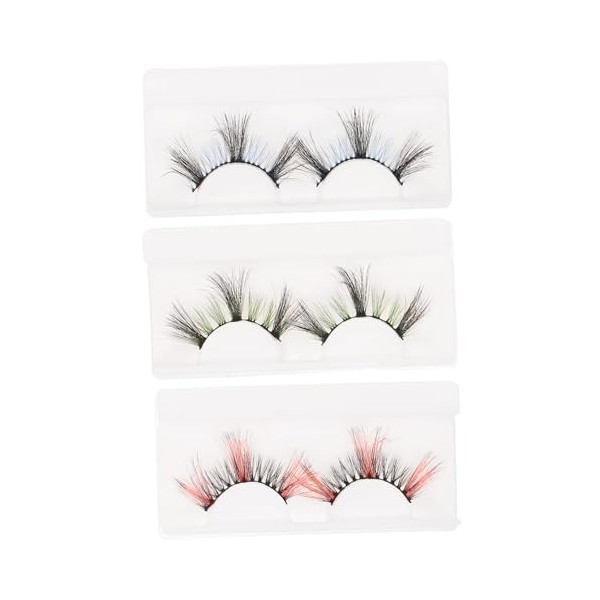 DOITOOL 3 Paires De Cils Ensemble Faux Cils Faux Cils Faux Cils Pour Fête Cils Colorés Cosplay Faux Cils Faux Cils Pour Femme