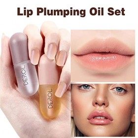 Lip Plumper 3 Pcs Natural Gloss Kit De Sérum Repulpant Pour Les Lèvres Naturel Derol Rehausseur Plus Pulpeux Ensemble De Bril