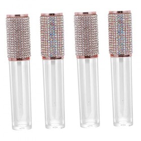 FRCOLOR Lot de 4 tubes vides de gloss à lèvres rechargeables - Tube de vernis à lèvres - Récipient à lèvres DIY - Récipients 