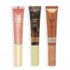 Revolution Pro Trio de baguettes crème pour le visage, set de maquillage contour, fard à joues et surligneur, végétalien et s