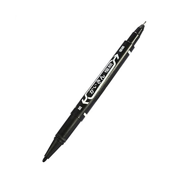 Stylo de Tatouage, Stylos de Tatouage pour la Peau Temporaire 10 Pièces/boîte Marqueur de Peau Noir à Double Extrémité Tatoua