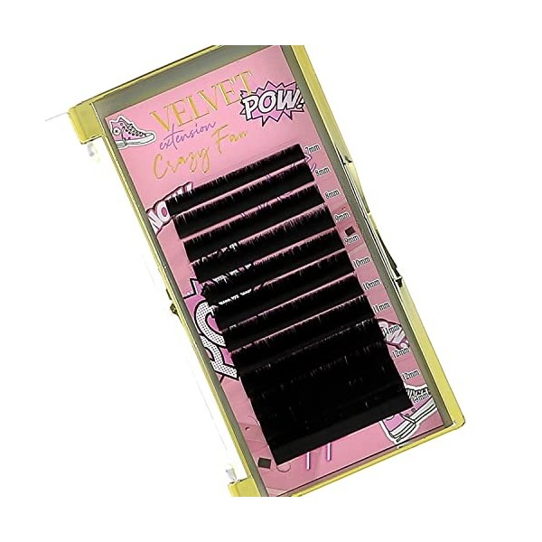 Velvet Extension Love Your Lashes - CILS EN SOIE CRAZY FAN MIX BLOSSOM Courbure - D MIX, Diamètre - 0.10