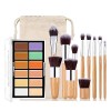 Joyeee Kit de crème de palette de contour de maquillage 15 couleurs, avec 11 pinceaux de maquillage à fonction complète, clai