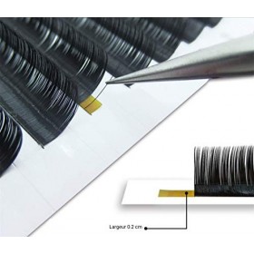 Cil à cil ellipse 0.15 ou 0.20 C ou D 8mm 9mm 10mm 11mm 12mm 13mm et 8-14mix une pause poudree flat lash 0.20 D, 12mm 