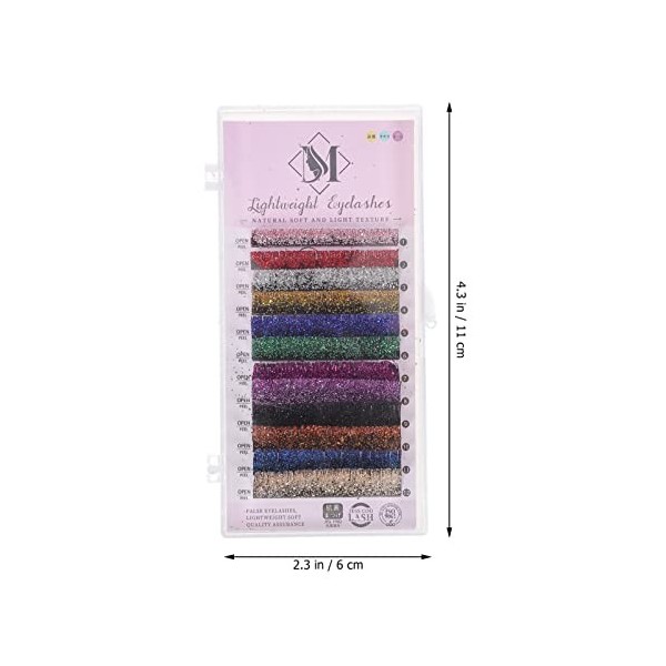 Lurrose Extensions de Cils à Paillettes Colorées 6 Paires de Faux Cils Colorés Cils Naturels de Maquillage Des Yeux pour La F