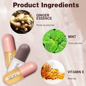 Lip Plumper 3 Pcs Repulpeur De Levre Puissant Natural Gloss Kit De Sérum Naturel Derol Rehausseur Plus Pulpeux Repulpant Pour