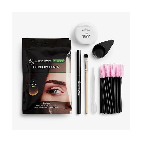 Marie-José & Co - Teinture naturelle et végétalienne pour sourcils - Suffisante pour 10 applications - Assortie avec un kit d