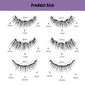 Faux Cils Magnétique Eyeliner Kit, 3 Paires De Cils Magnétique, 3D Naturel Faux Cils, Réutilisables sans Colle, Vient avec re