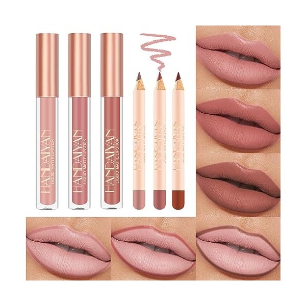 Desing Wish 12 Couleurs Lot Rouge a Levre Mat Longue Tenue Liquides Rouge a Levre Nude Rose Rouges à Lèvres Sans Transfert Br