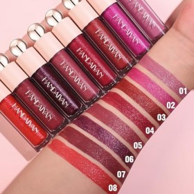 8 Couleurs Matte à Paillettes Rouge à Lèvres Liquide Waterproof Longue Tenue Anti-adhérent, Hydratant et Lisse, Diamond Spark