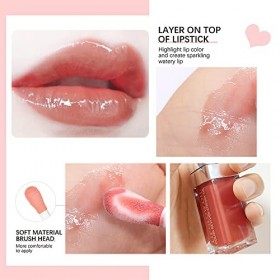 Brillant à lèvres, Lip Glow Oil, Lip Glaze, Soin naturel des lèvres pour rendre les lèvres plus pleines, plus humides et plus