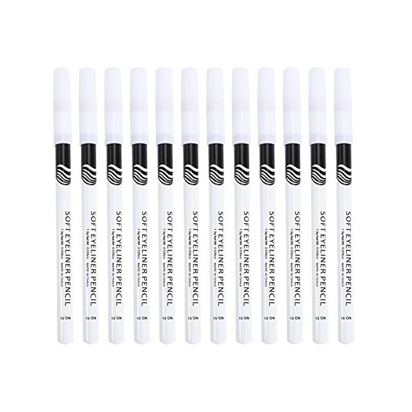 OSALADI 12 Pièces Blanc Surligneur Crayon Maquillage Blanc Crayon Eyeliner Waterproof Eye- Liner Crayon Doux Blanc pour Femme