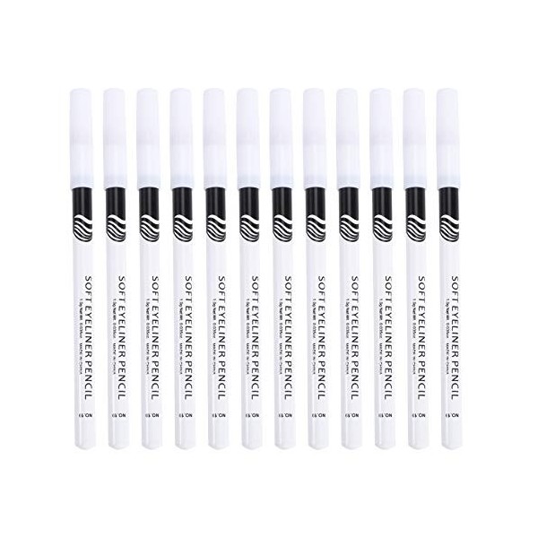 OSALADI 12 Pièces Blanc Surligneur Crayon Maquillage Blanc Crayon Eyeliner Waterproof Eye- Liner Crayon Doux Blanc pour Femme