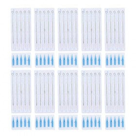 50 Pcs Aiguilles De Tatouage, Acier Inoxydable 50 Pcs Mixte Assortiment De Conseils De Tatouage Fournitures 5 Tailles Pour Le