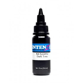 INTENZE Encre de tatouage Noir 30ml -Bob Tyrrell Dark Tone- Lorig.:couleurs résistantes et absolument stériles–Encre de tato