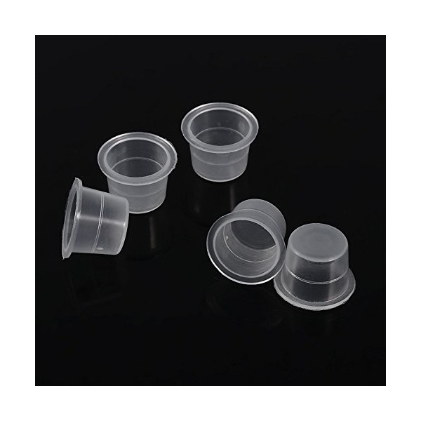 Encre de tatouage capuchon tasse 100pcs / set pot moyen grand plastique titulaire daccessoires de pigment microblading 0.8in