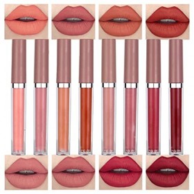 MKNZOME Rouge à Lèvres Liquide Mat, 8 Couleurs Maquillage Gloss à Lèvres Longue Tenue Waterproof Liquid Lipstick Lip Gloss Ma