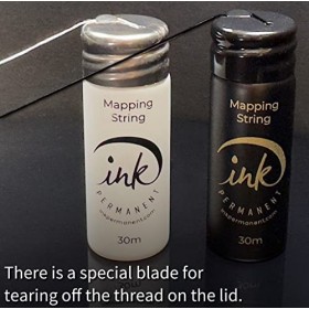 Fil de traçage permanent noir et blanc Ink Permanent [2 bouteilles de 100 pieds - 60 m] Fil de traçage pré-imprégné pour maqu