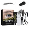 Riceel Kit de teinture pour sourcils semi-permanente, formule naturelle, crème teintée pour sourcils adaptée pour un usage en
