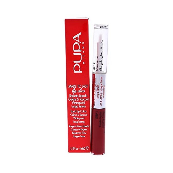 Pupa Milano Made To Last Lip Duo Rouge à Lèvres 006 Fire Red pour Femme 0,13 oz 1 Unité