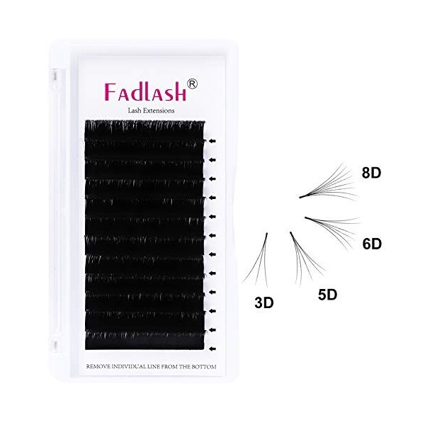 Extension Cils Easy Fan Lashes 0.03-D Curl 17mm Extension de Cils Soie Volume Russe Professionnel Easy Fanning Lash Cils Bouq