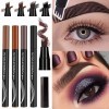 Anjoize Eyebrow Pen, Anjoize Stylo à sourcils Microblade à 4 pointes, crayon à sourcils avec pointe micro fourchette, stylo à