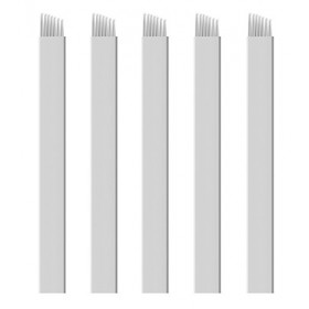 Xiaoyu 50PCS aiguilles de microblade, maquillage permanent manuel lame à sourcils biseau pour les stylos à tatouage des sourc
