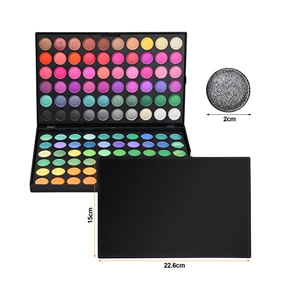 Fards à Paupières, Palettes de Fard à Paupières 120 Fards Kit de Maquillage pour Paupières Color Grande, Fermes et Brillants,