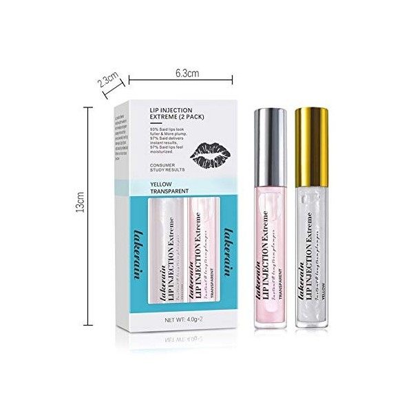 leryveo Repulpeur de lèvres Naturel, Lip Enhancer Hydratant Réduire Les ridules, 2 pièces sérums volumisants instantanés pour