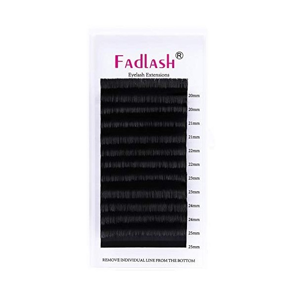 Extension Cils Easy Fan Lashes 0.07-D Curl 20-25mm Extension de Cils Soie Volume Russe Professionnel Easy Fanning Lash Cils B