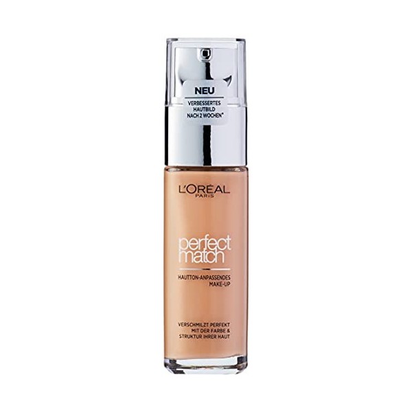 LOréal Paris Perfect Match Maquillage 3.5.N Peach, Maquillage Fluide, Teint de la peau, Soigne la Peau avec lHyaluron et Al