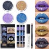 VSDY Glitter Lip Kit Stay Golden,Glitter Metallic Lipstick,Glitter Lips Glitter Lip Kit Waterproof & Smudge,Long Lasting Glit